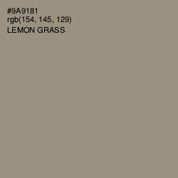 #9A9181 - Lemon Grass Color Image